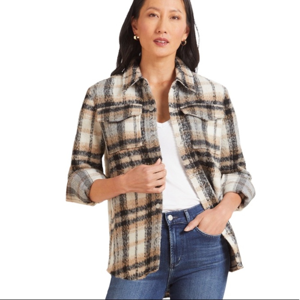 BB Dakota By Steve Madden Plaid Shacket Work Hard Play Hard Sz M